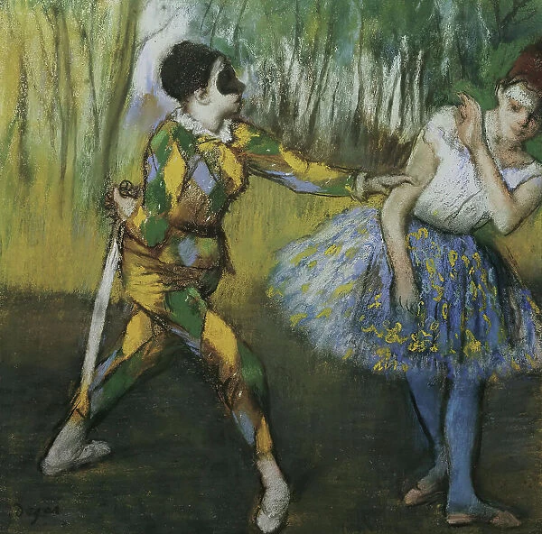 Harlequin and Colombine, around 1886. Creator: Edgar Degas