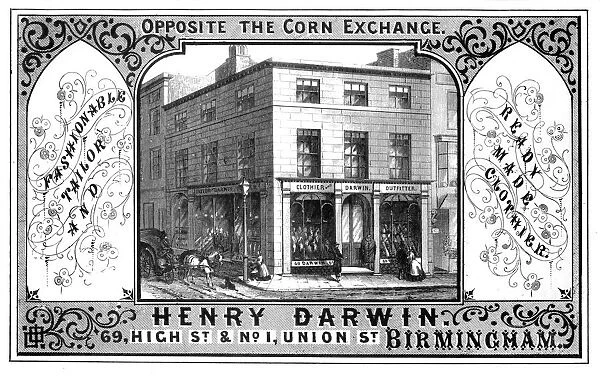 Henry Darwin tailors shop, Birmingham, 19th century. Artist: T Underwood