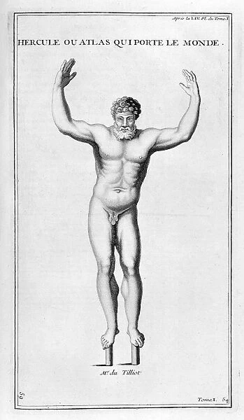 Hercules who carries the world, 1757. Artist: Bernard de Montfaucon