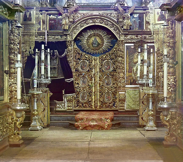 Iconostasis in the summer Fedorovskaya Church of the Mother of God, Yaroslavl, 1911. Creator: Sergey Mikhaylovich Prokudin-Gorsky