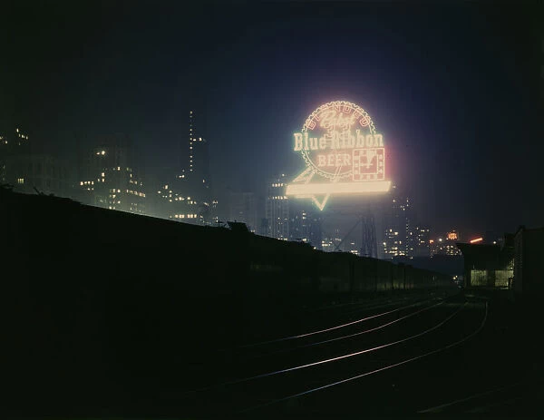 Illinois Central R. R. freight cars in South Water Street freight terminal, Chicago, Ill. 1943. Creator: Jack Delano