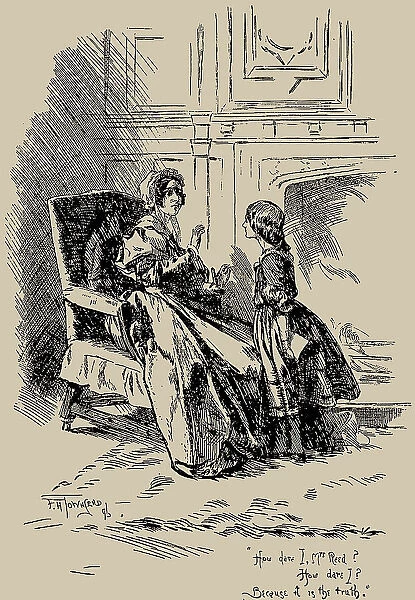Illustration for 'Jane Eyre' by Charlotte Brontë. 'How dare I, Mrs Reed? How dare I? Because... Creator: Townsend, Frederick Henry (1868-1920). Illustration for 'Jane Eyre' by Charlotte Brontë