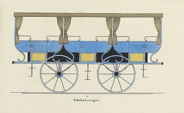Illustration from the 'Town carriages, traveling and sporting vehicles from German, French and Engli Creator: Dinkel, Josef (active 1828-1845). Illustration from the 'Town carriages, traveling and sporting vehicles from German