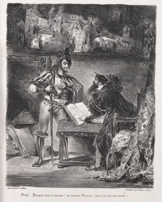 Framed Print : Print of Mephistopheles Visiting Faust, 1828 Framed Print : Print of Mephistopheles Visiting Faust, 1828