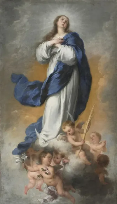 Framed Print : Bartolome Esteban Murillo's The Immaculate Conception Print, c. 1680 Framed Print : Bartolome Esteban Murillo's The Immaculate Conception Print, c. 1680