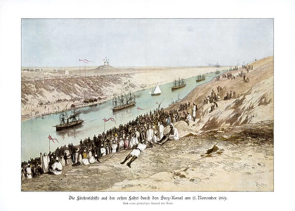 The inauguration of the Suez Canal, 17 November 1869, (1900). Artist: Edouard Riou