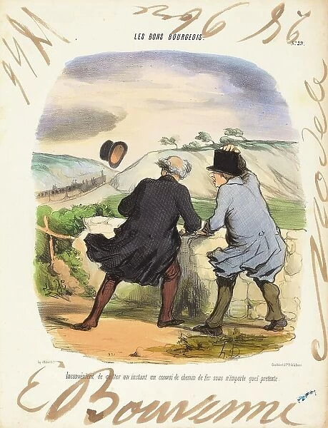 Inconvenient de quitter, 1846. Creators: Honore Daumier, Edouard Bouvenne