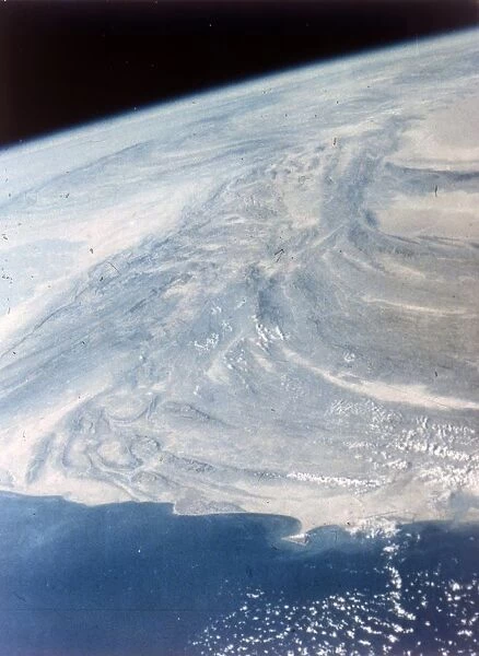 India-Pakistan boundary seen from aboard the second Space Shuttle flight, November 1981