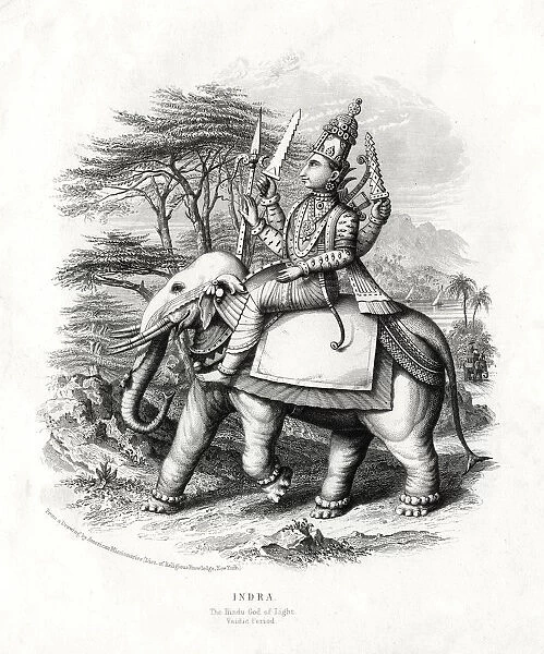 Indra, the Hindu god of light, 19th century