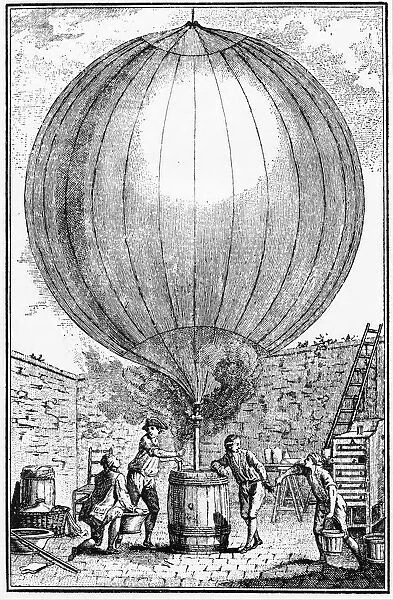 Inflation of Charles and the Robert brothers hydrogen balloon, 1783