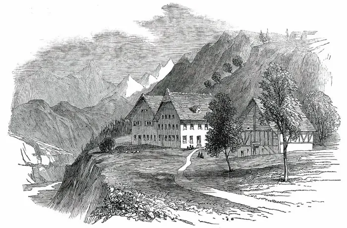 Framed Print : Institution for Cretins at Interlacken, 1850 Print Framed Print : Institution for Cretins at Interlacken, 1850 Print