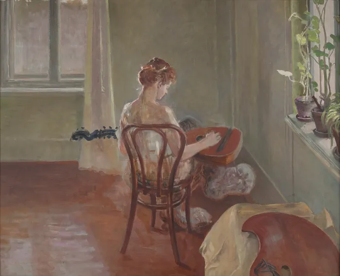 Framed Print : Interior with the Chimera Playing the Lute Print, 1908 Framed Print : Interior with the Chimera Playing the Lute Print, 1908