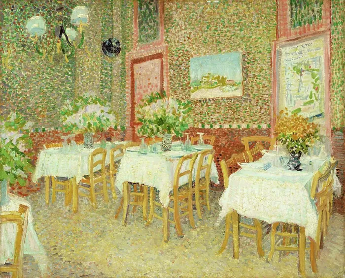 Framed Print : Interior of a Restaurant Print, 1887