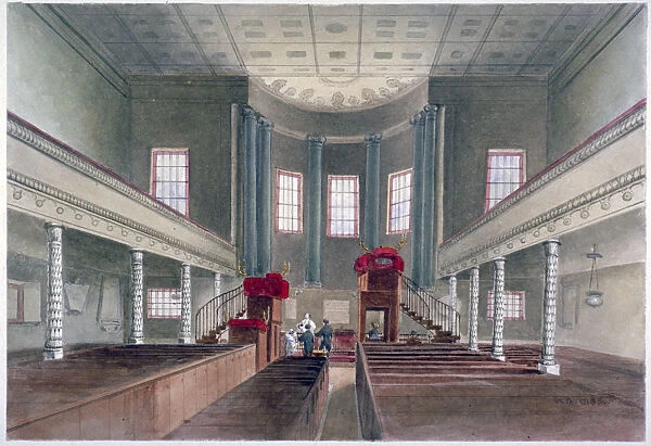 Interior view of St Pancras New Church, London, 1855. Artist: W Guest