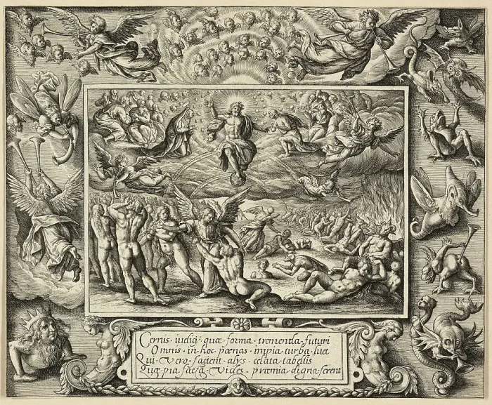 Framed Print : Print of The Last Judgment by Jan Wierix Framed Print : Print of The Last Judgment by Jan Wierix
