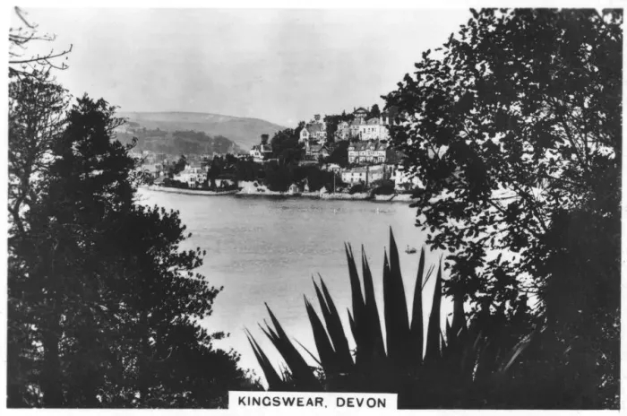 Framed Print : Kingswear Print, Devon Landscape, 1936 Cigarette Card