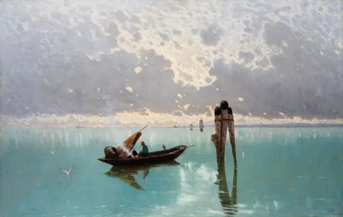Framed Print : Print of A Lagoon Scene