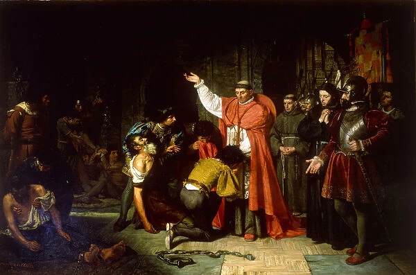 The liberation of Christian prisoners of Oran by Cardinal Cisneros, 1869. Artist: Jover y Casanova, Francisco (1836-1890)