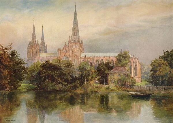 Lichfield Cathedral, 1902, (1938). Artist: Richard Henry Wright
