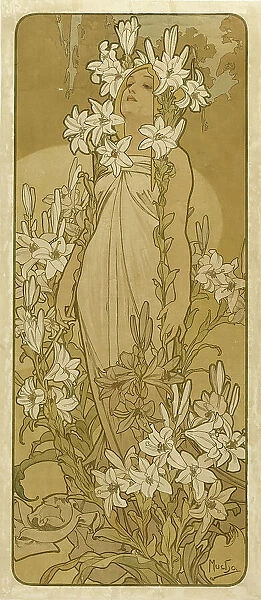 The lily (From the Series Flowers), 1898. Creator: Mucha, Alfons Marie (1860-1939)