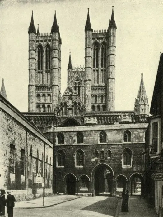 Framed Print : Lincoln Cathedral and Exchequer Gate Print, c1948 Framed Print : Lincoln Cathedral and Exchequer Gate Print, c1948