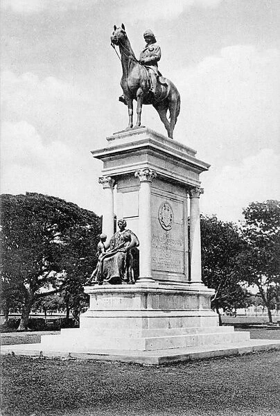 Lord Lansdowne statue, Red Road, Calcutta, India, early 20th century. Artist: Newman