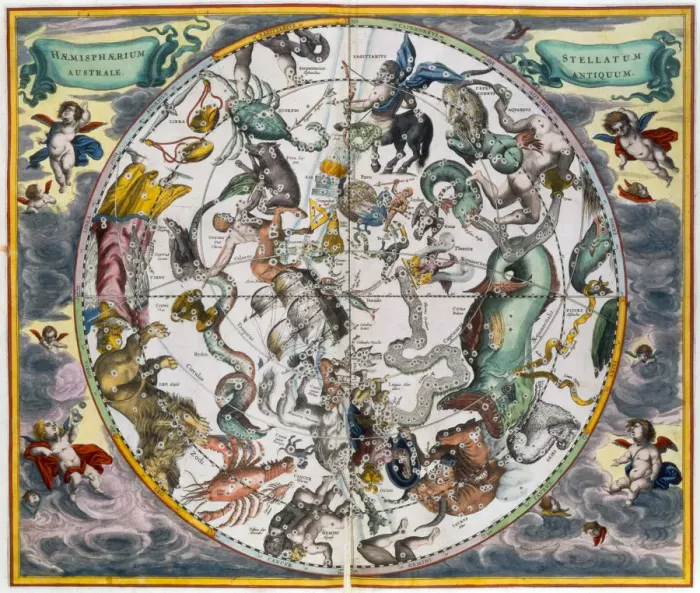 Framed Print : Celestial Southern Hemisphere Print, 1660-1661 Framed Print : Celestial Southern Hemisphere Print, 1660-1661