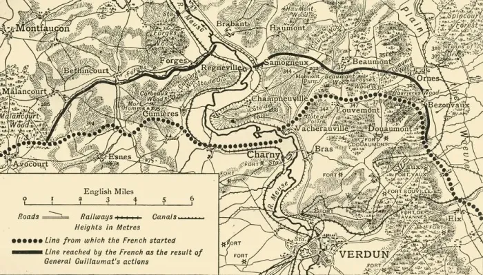 Framed Print : Map Print of Verdun Operations, 1917 Framed Print : Map Print of Verdun Operations, 1917
