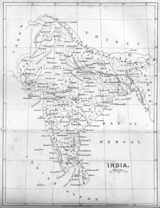 Framed Print : Map of India Print, 1847 Framed Print : Map of India Print, 1847