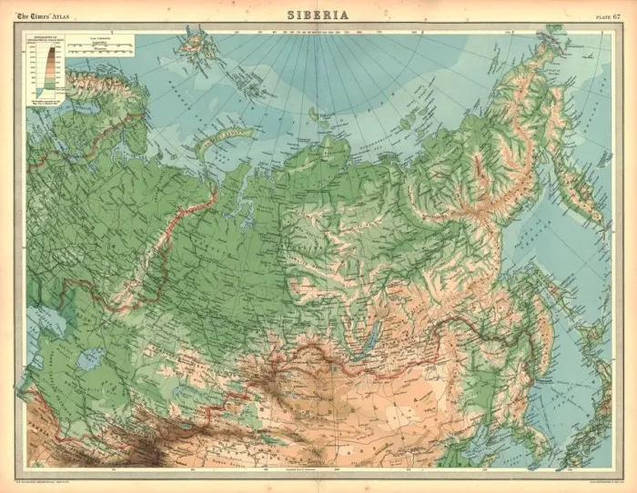 Framed Print : Heritage Images Print: Map of Siberia and Eastern Russia Framed Print : Heritage Images Print: Map of Siberia and Eastern Russia