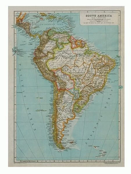 Map of South America, c1910. Artist: Gull Engraving Company