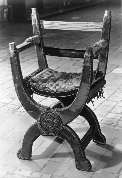 Mary Tudors chair, Winchester Cathedral. Artist: Kerr