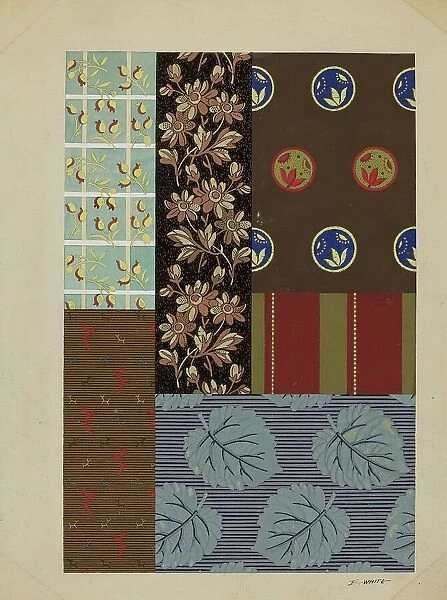 Materials from Quilt, c. 1936. Creator: Edward White