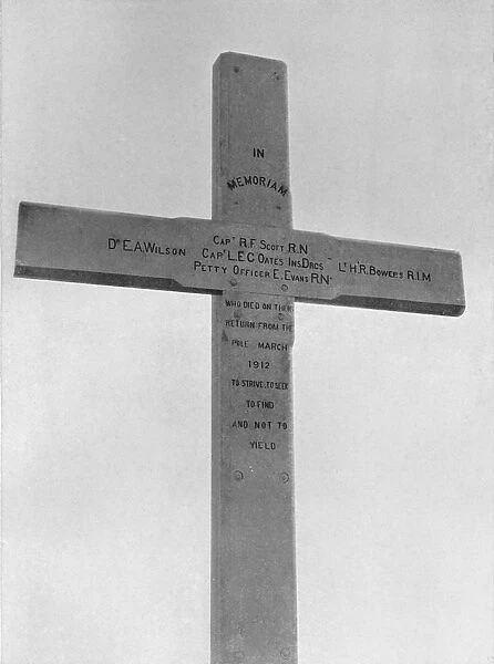 Memorial Cross Erected at Observation Hill to the Southern Party, 1913. Artist: Frank Debenham