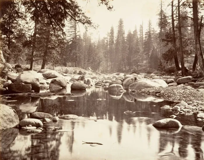 Framed Print : Merced River Print, 1872 Framed Print : Merced River Print, 1872