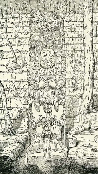 Framed Print : Monument at Copan Print, 1849