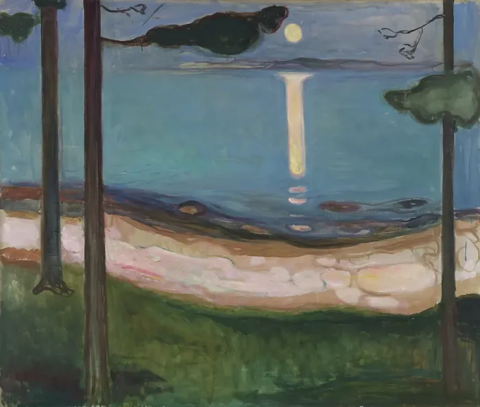 Framed Print : Edvard Munch's Moonlight Print, 1895 Framed Print : Edvard Munch's Moonlight Print, 1895
