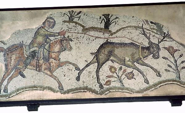 Mosaic of a Vandal horseman hunting, 5th century