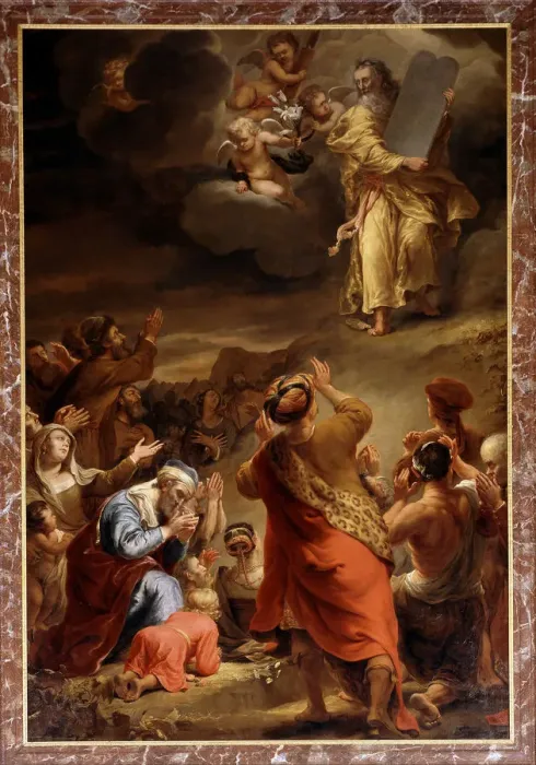 Framed Print : Moses Descends from Mount Sinai with the Ten Commandments Print Framed Print : Moses Descends from Mount Sinai with the Ten Commandments Print