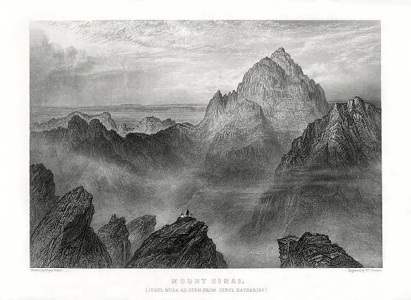 Mount Sinai: Jebel Musa as seen from Jebel Katharina, 1887. Artist: W Forrest