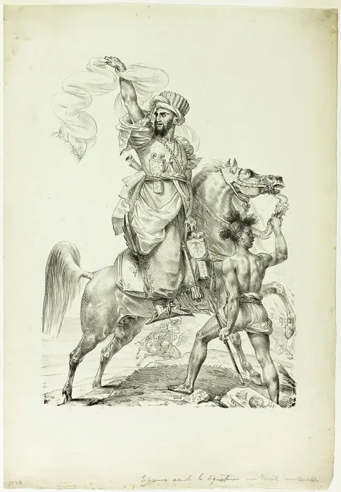 Framed Print : Mounted Mameluke Chieftain Print, 1817 Framed Print : Mounted Mameluke Chieftain Print, 1817