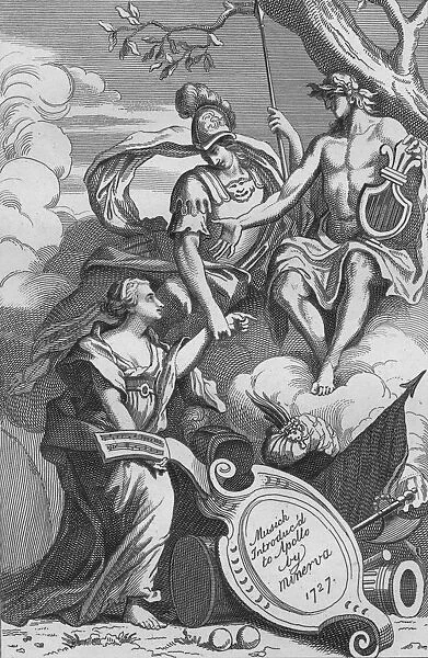 Musick Introduc d to Apollo by Minerva, 1727, (1827). Creator: Unknown