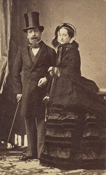 [Napoleon III and Empress Eugenie], ca. 1865. Creator: Andre-Adolphe-Eugè