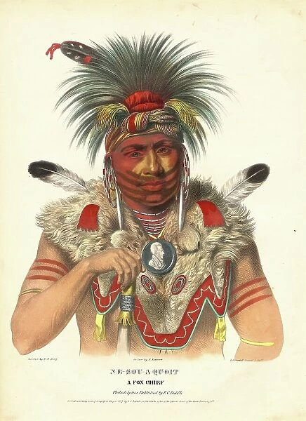 Ne-Sou-A Quoit, a Fox Chief, 1837. Creator: Albert Newsam