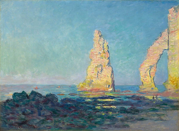 The Needle Rock at Etretat, Low Tide, 1883. Creator: Monet, Claude (1840-1926)