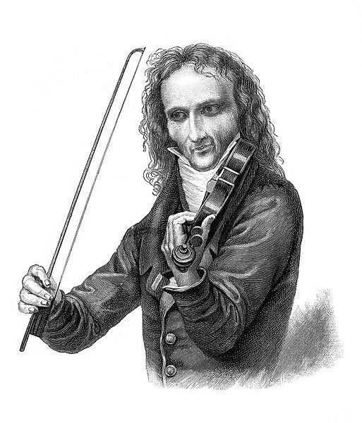 Nicolo Paganini, 19th century Italian violinist, violist, guitarist and composer, (1900)