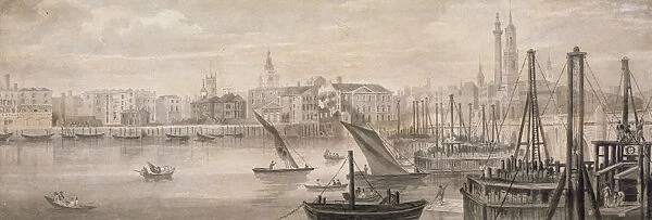 Old London Bridge, 1826. Artist: F Jackson