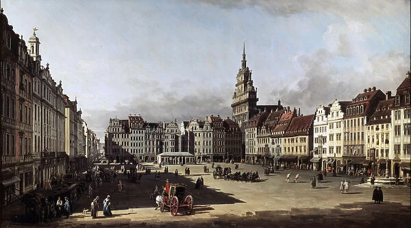 The Old Market Place in Dresden, c1750-c1752. Artist: Bernardo Bellotto