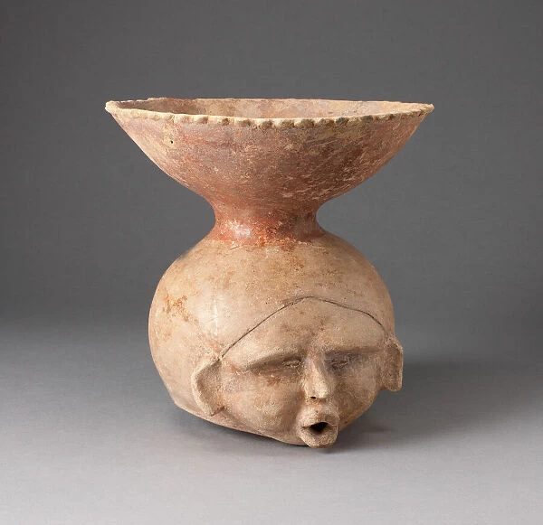 Open-Necked Vessel in the Form of a Human Head, Possibly Deceased, c. A. D. 200