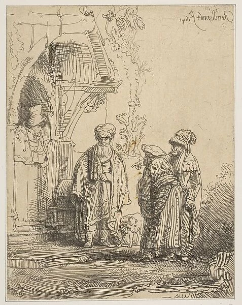 Three Oriental Figures (Jacob and Laban?), 1641. Creator: Rembrandt Harmensz van Rijn